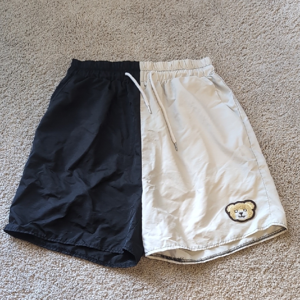 ROMWE Black and White Athletic Shorts